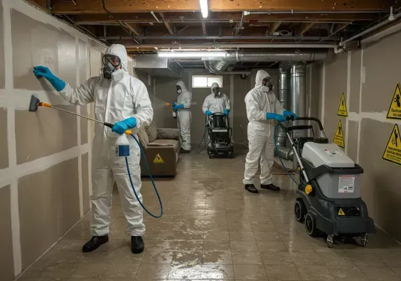 Basement Moisture Removal and Structural Drying process in Rose Hill, NC